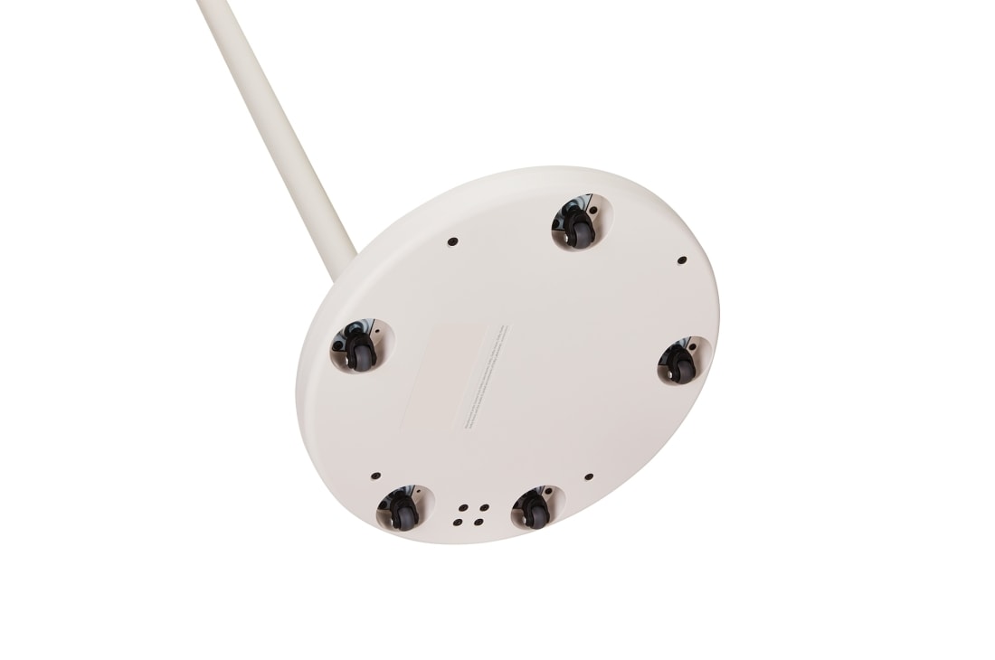 LG מסך מגע נייד  LG StanbyME 2 בגודל 27 אינץ, מבט מלמטה של ה-LG StanbyME 2 על המעמד. הגלגלים שמתחת למעמד נראים לעין. , 27LX6TDGA, thumbnail 15