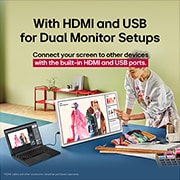 LG מסך מגע נייד  LG StanbyME 2 בגודל 27 אינץ, LG StanbyME 2. יד המשתמשת במסך המגע, המדגימה קלות שימוש. הטקסט מדבר על היכולת לחבר את המסך שלכם בקלות למכשירים אחרים. , 27LX6TDGA, thumbnail 6