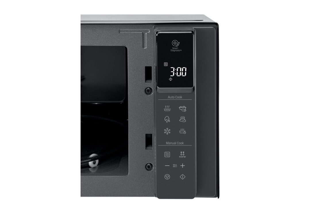 LG מיקרוגל 25L בצבע שחור, close up view of display, MS2595DIS, thumbnail 4