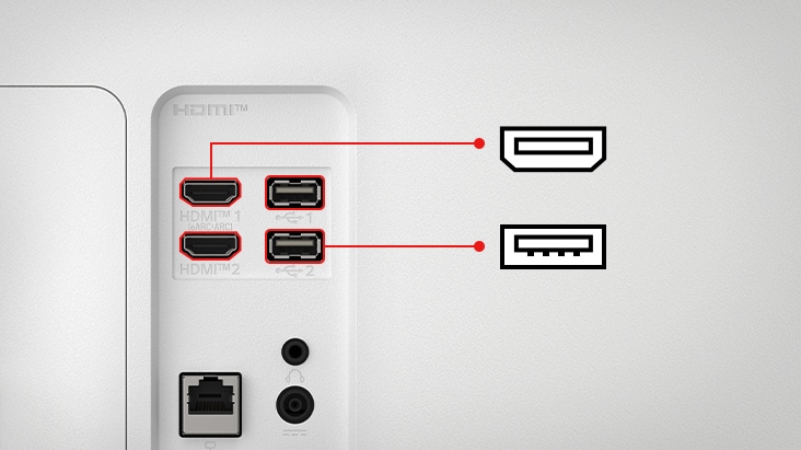 LG SMART Monitor מציע שתי יציאות USB ושתי יציאות HDMI.	