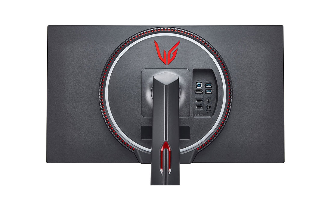 LG מסך ''27 גיימינג UltraGear™  UHD 4K Nano IPS 144Hz 1ms  תומך ®G-Sync ביחס 16:9, מבט אחורי בתקריב עם Sphere Lighting 2.0 בלבן ואדום, 27GN950-B, thumbnail 11