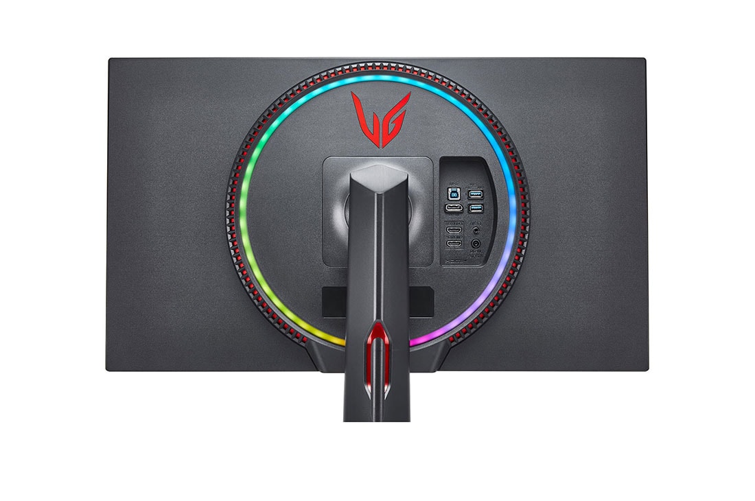 LG מסך ''27 גיימינג UltraGear™  UHD 4K Nano IPS 144Hz 1ms  תומך ®G-Sync ביחס 16:9, מבט אחורי בתקריב עם Sphere Lighting 2.0 בצבעי קשת, 27GN950-B, thumbnail 12