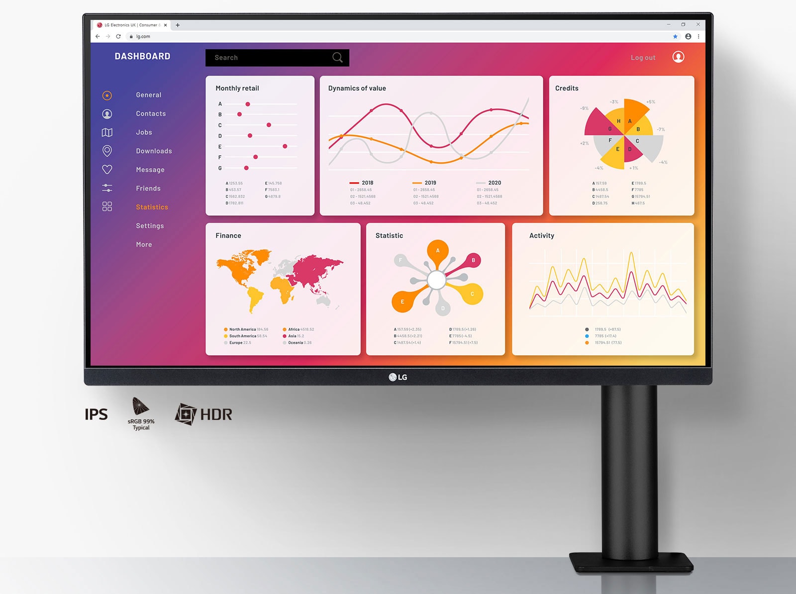 27 "QHD IPS display: amazing image quality, 27-inch QHD IPS display, sRGB, HDR10
