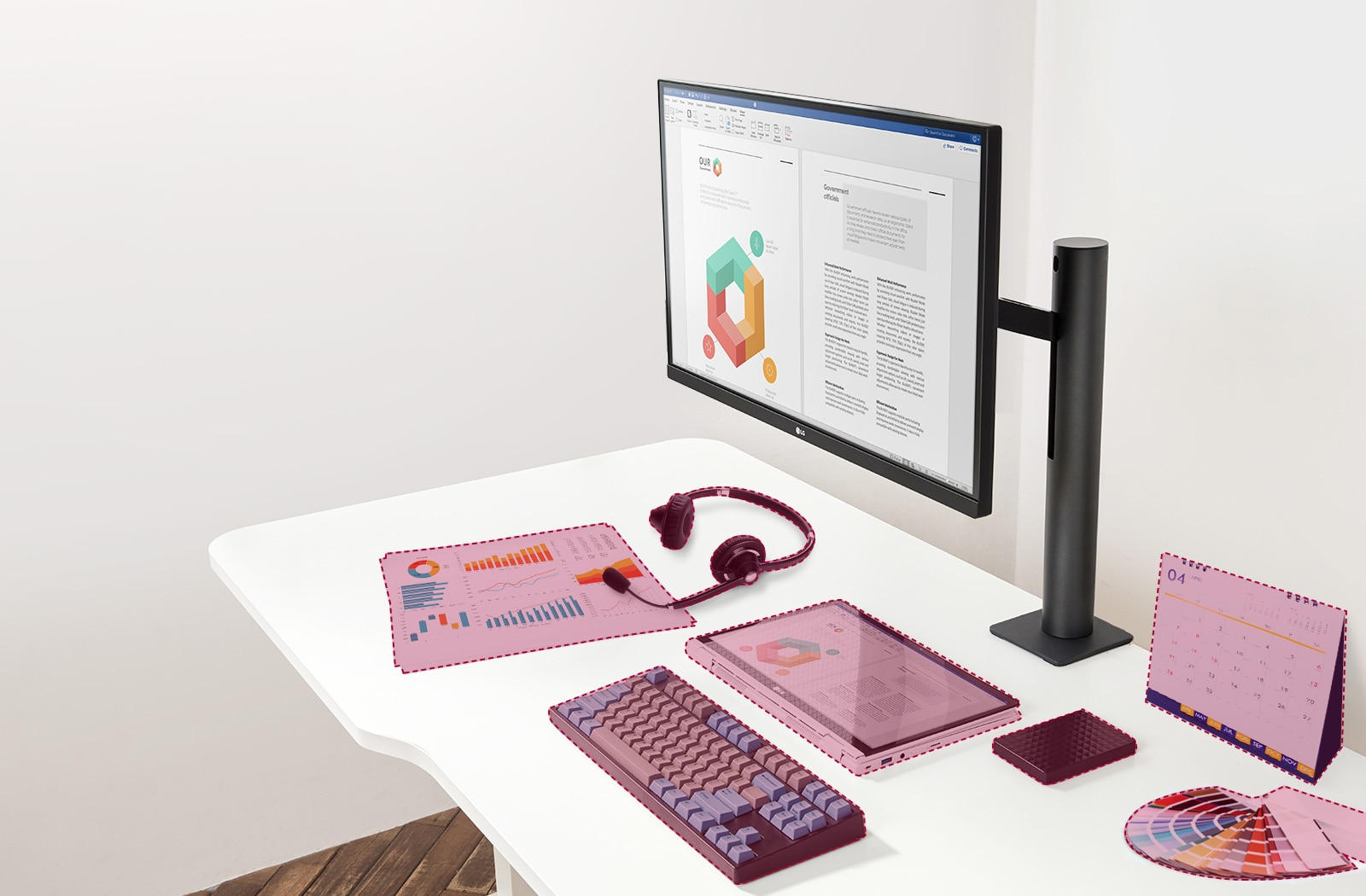 Put on the table everything you need for the job