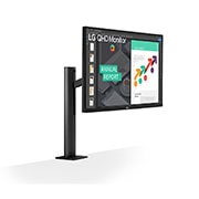 LG מסך ''27 Ergo QHD IPS עם ™USB Type-C תומך ב FreeSync™ / HDR10 ביחס 16:9, נקודת מבט בפרספקטיבה, 27QN880-B, thumbnail 3