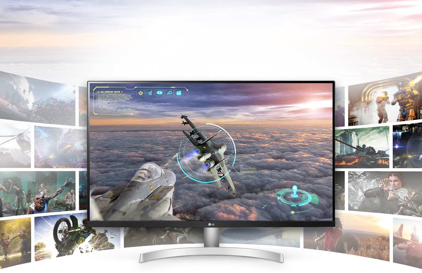 תצוגת LG UHD 4K מקנה לסצנות המשחקים איכות צלולה להדהים ופירוט עשיר.