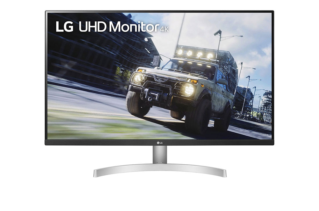 LG מסך ''32 UHD 4K IPS תומך ב <br>FreeSync™ / HDR10 ביחס 16:9, מבט קדמי, 32UN500-W