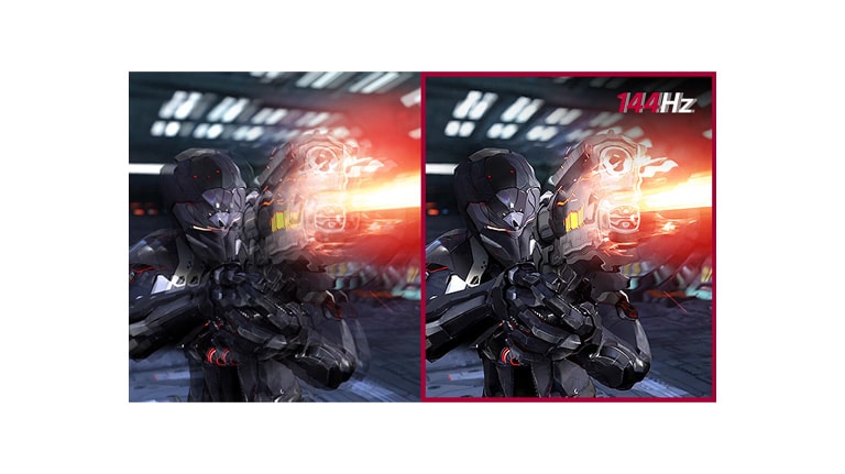 תנועה חלקה לגיימינג עם קצב רענון של 144 הרץ בהשוואה לקצב רענון של 60 הרץ