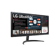 LG מסך ''34 UltraWide™ IPS WFHD ב FreeSync™ / HDR10 ביחס 21:9, +30 degree side view, 34WP500-B, thumbnail 4