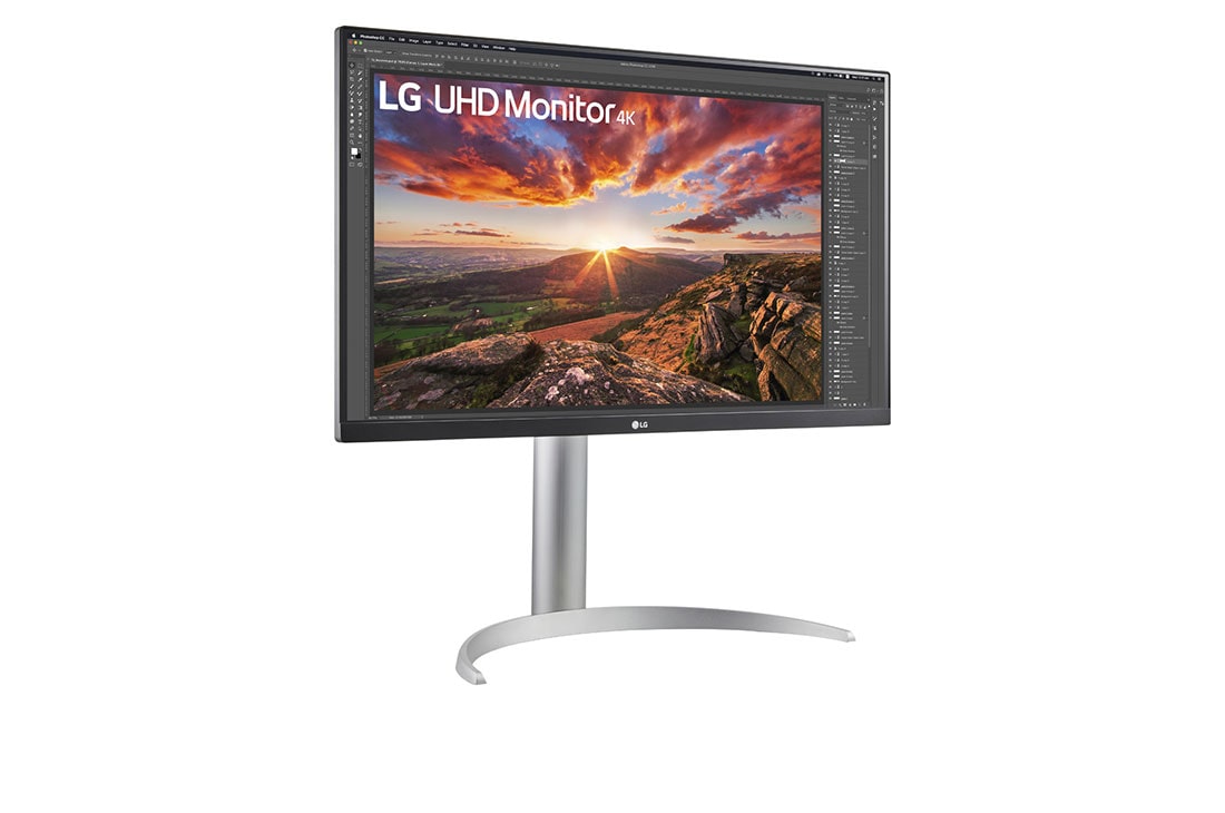 LG מסך ''27 UHD 4K IPS תומך VESA DisplayHDR™ 400 עם ™USB Type-C ביחס 16:9, מבט צד בזווית 15 מעלות, 27UP85NP-W, thumbnail 3