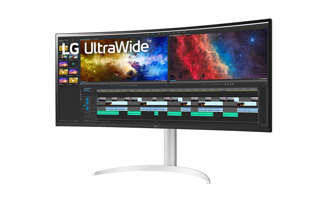 LG מסך ''38 קעור UltraWide® QHD IPS עם ™USB Type-C תומך ™HDR10/FreeSync ביחס, מבט צד בזווית 15 מעלות, 38WP85CP-W, thumbnail 2