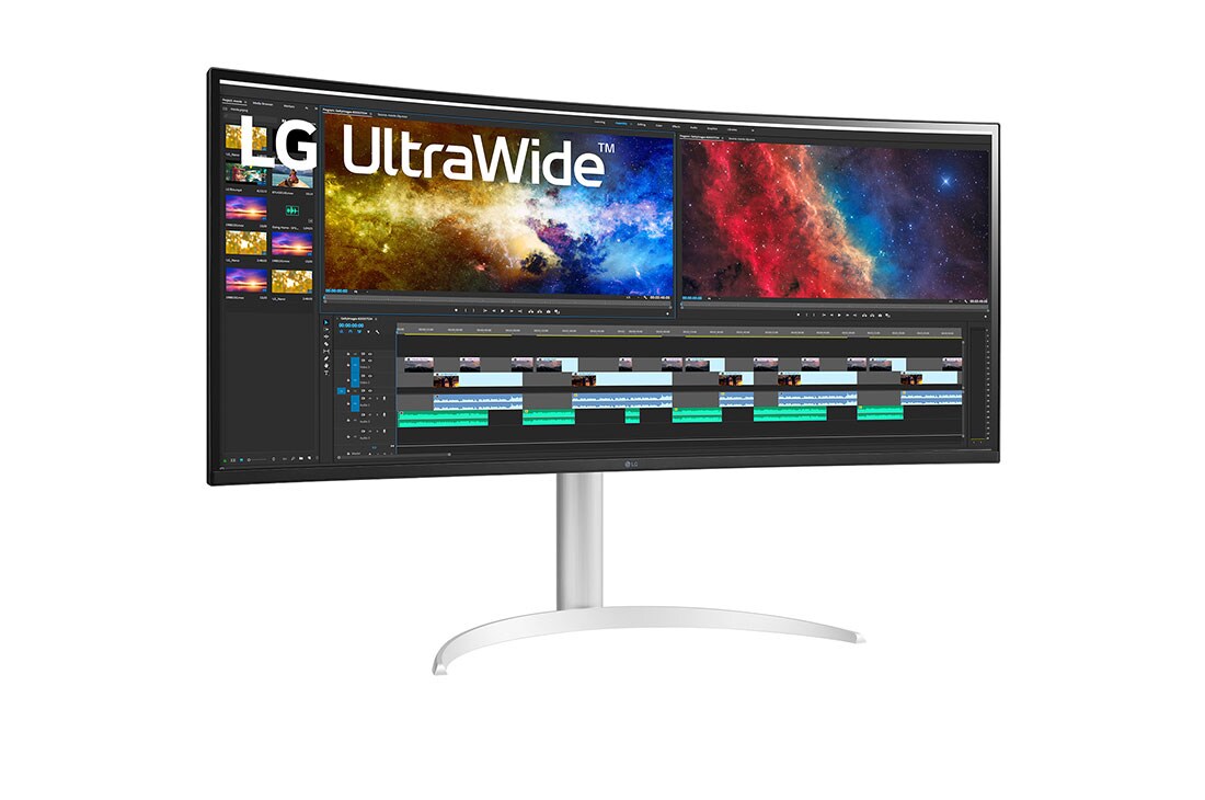LG מסך ''38 קעור UltraWide® QHD IPS עם ™USB Type-C תומך ™HDR10/FreeSync ביחס, מבט צד בזווית 15 מעלות, 38WP85CP-W, thumbnail 3