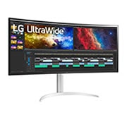 LG מסך ''38 קעור UltraWide® QHD IPS עם ™USB Type-C תומך ™HDR10/FreeSync ביחס, מבט צד בזווית 15 מעלות, 38WP85CP-W, thumbnail 3
