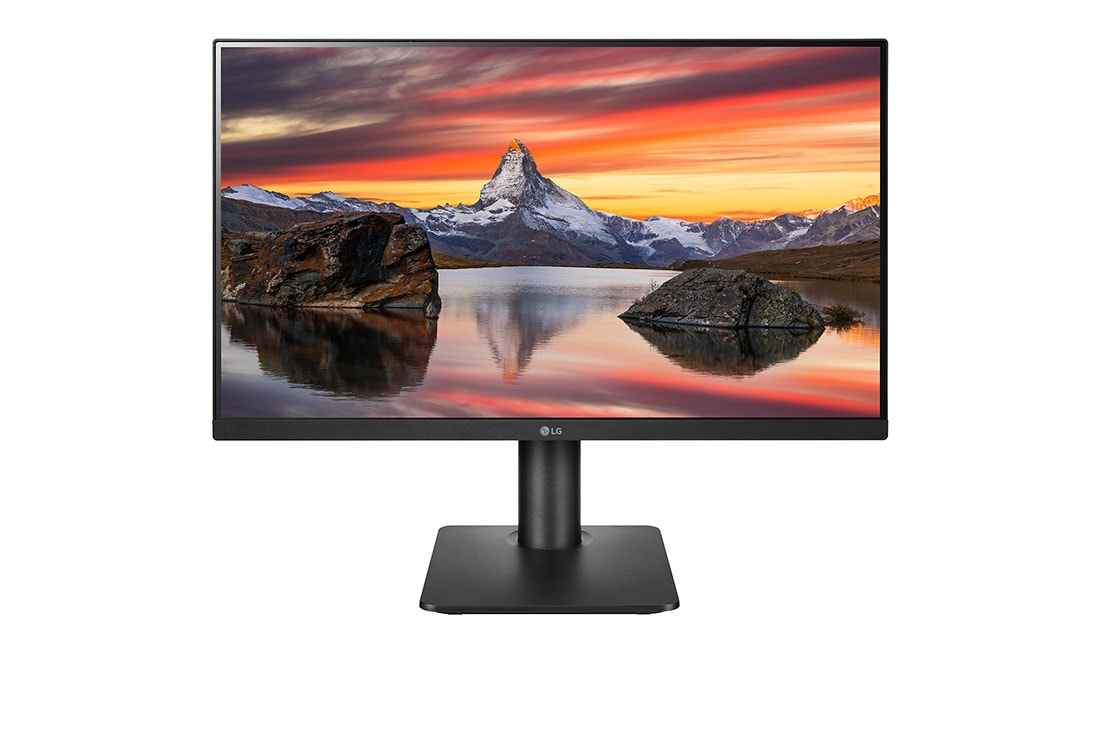 LG מסך ''24 Full HD IPS מתכוונן ביחס 16:9, מבט קדמי, 24MP450P-B