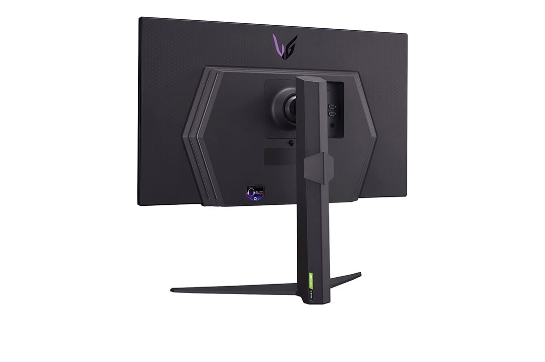 LG מסך ''27 גיימינג UltraGear™ UHD IPS 144Hz 1ms (GtG) תומך ®HDR 400 / G-Sync ביחס 16:9, מבט בפרספקטיבה מאחור, 27GR93U-B, thumbnail 9