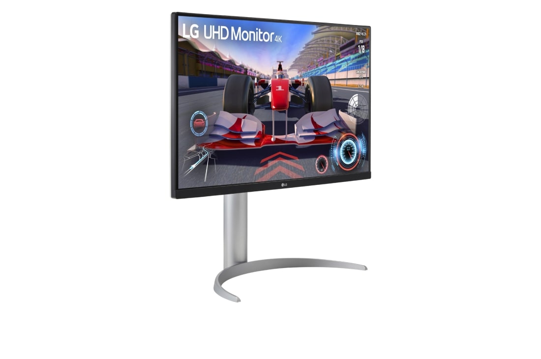 LG מסך ''27 UHD 4K 144Hz VA עם ™USB Type-C  תומך<br>™VESA DisplayHDR™ 400  / FreeSync  ביחס 16:9, מבט בפרספקטיבה, 27UQ750-W, thumbnail 4