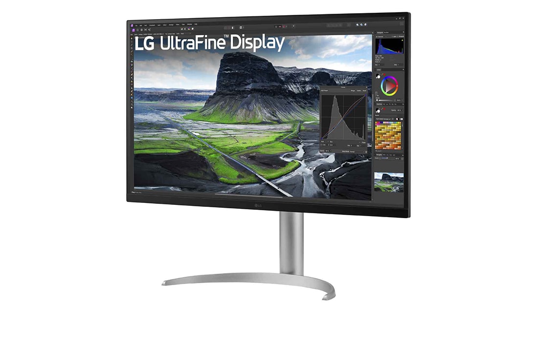 LG מסך ''32 UHD 4K IPS תומך ™HDR400 / FreeSyncעם ™USB Type-C  בעל יחס ניגודיות 2000:1 ביחס 16:9, מבט צד בזווית 15- מעלות, 32UQ850V-W, thumbnail 2