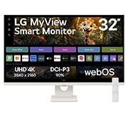 LG מסך חכם LG MyView 4K UHD בגודל 32 אינץ', עם webOS, מבט קדמי עם שלט רחוק, 32SR73U-W, thumbnail 1