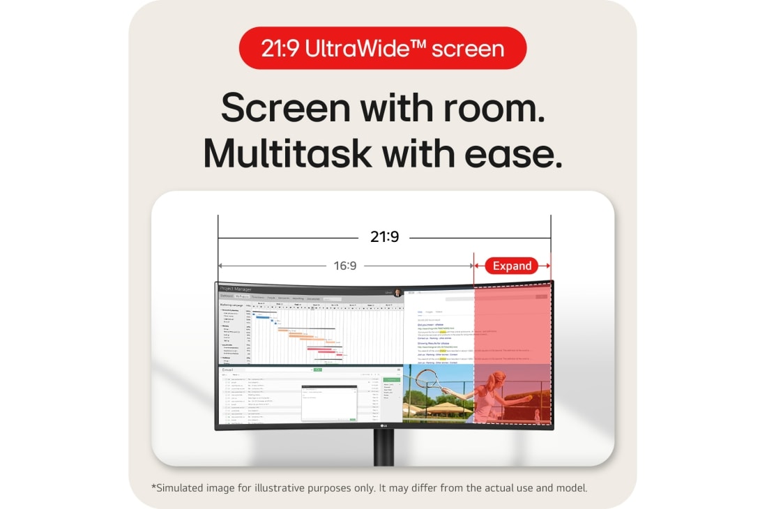 LG מסך ''34 UltraWide® QHD VA 100Hz עם ™USB Type-C תומך FreeSync™ / HDR10 ביחס 21:9, 34WR55QK-B, thumbnail 10