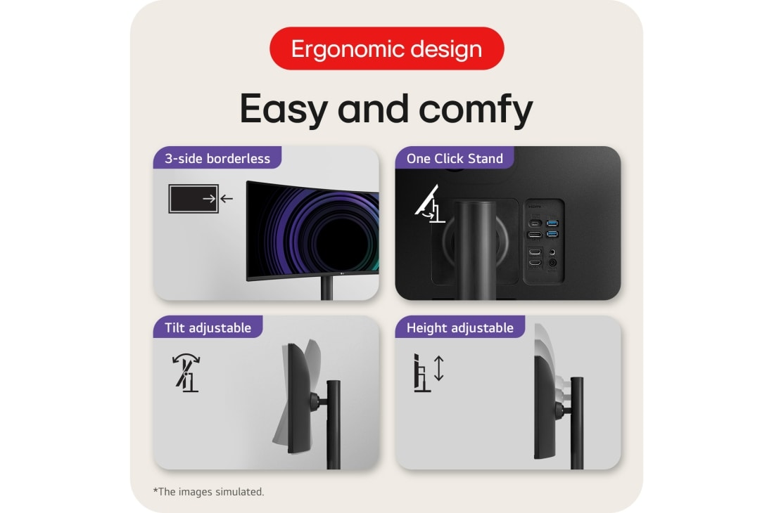 LG מסך ''34 UltraWide® QHD VA 100Hz עם ™USB Type-C תומך FreeSync™ / HDR10 ביחס 21:9, 34WR55QK-B, thumbnail 16