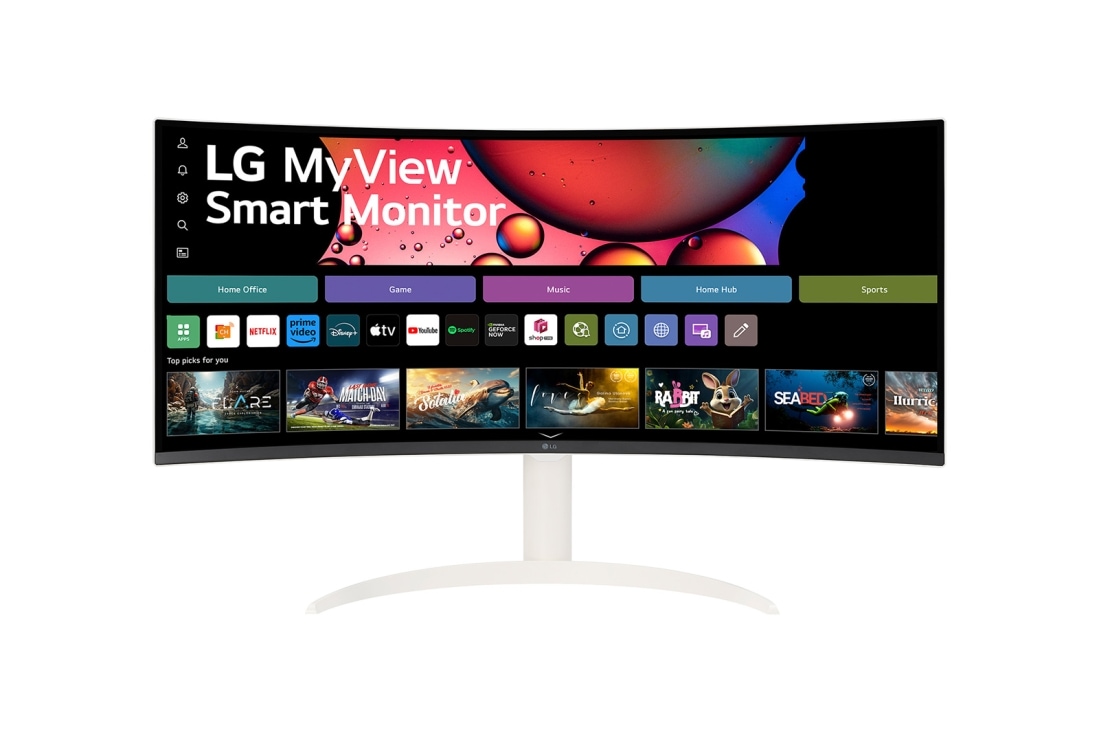 LG צג LG MyView Smart בגודל 34 אינץ' ביחס 21:9 WQHD UltraWide קעור (3440x1440) עם webOS, מבט קדמי, 34SR65QC-W, thumbnail 2