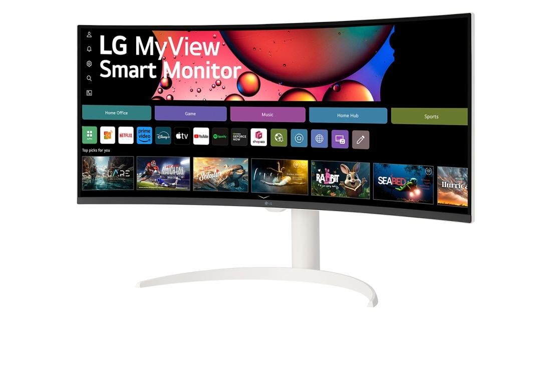 LG צג LG MyView Smart בגודל 34 אינץ' ביחס 21:9 WQHD UltraWide קעור (3440x1440) עם webOS, מבט צד בזווית 15- מעלות, 34SR65QC-W, thumbnail 3