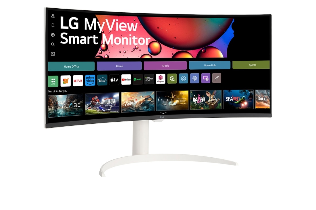 LG צג LG MyView Smart בגודל 34 אינץ' ביחס 21:9 WQHD UltraWide קעור (3440x1440) עם webOS, מבט צד בזווית 15+ מעלות, 34SR65QC-W, thumbnail 5