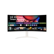 LG צג LG MyView Smart בגודל 34 אינץ' ביחס 21:9 WQHD UltraWide קעור (3440x1440) עם webOS, מבט קדמי, 34SR65QC-W, thumbnail 2