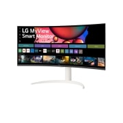 LG צג LG MyView Smart בגודל 34 אינץ' ביחס 21:9 WQHD UltraWide קעור (3440x1440) עם webOS, מבט צד בזווית 15- מעלות, 34SR65QC-W, thumbnail 3