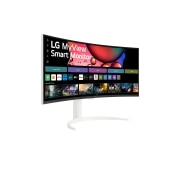 LG צג LG MyView Smart בגודל 34 אינץ' ביחס 21:9 WQHD UltraWide קעור (3440x1440) עם webOS, מבט צד בזווית 30+ מעלות, 34SR65QC-W, thumbnail 6