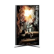 LG מסך ''32 גיימינג UltraGear™ QHD IPS 180Hz 1m(GtG) תומך HDR10 / FreeSync ביחס 16:9, מבט קדמי כאשר המסך מצוּדד 90 מעלות לתצוגת פורטרט, 32GS75Q-B, thumbnail 10