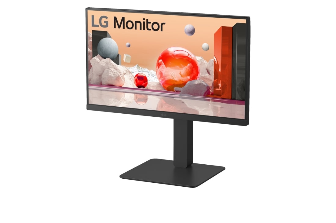 LG מסך''24 Full HD 100hz IPS מקצועי מתכוונן ביחס 16:9 עם חיבור ™USB Type-C רמקולים וספק כוח מובנים, מבט צד בזווית 30- מעלות, 24BA650-B, thumbnail 4