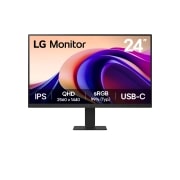 LG מסך '24 QHD 100hz IPS מתכוונן עם USB-C ביחס 16:9, מבט קדמי, 24U631A-B, thumbnail 1
