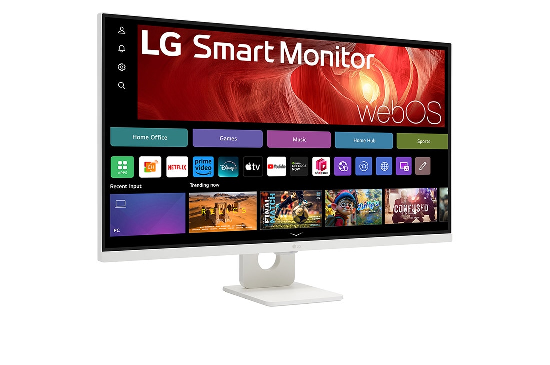 LG צג חכם של LG בגודל 31.5 אינץ', 4K UHD עם webOS, מבט צד בזווית 15+ מעלות, 32U721SA-W, thumbnail 4