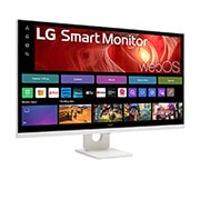 LG צג חכם של LG בגודל 31.5 אינץ', 4K UHD עם webOS, מבט צד בזווית 15+ מעלות, 32U721SA-W, thumbnail 4