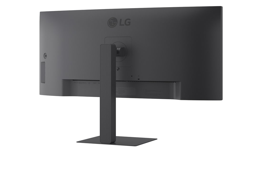 LG מסך LG UltraWide 34  '' IPS WQHDביחס 21:9, מבט אחורי בזווית על המסך, המציג את המעמד ואת היציאות (ימין)., 34U650A-B, thumbnail 12