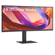 LG מסך LG UltraWide 34  '' IPS WQHDביחס 21:9, מבט קדמי בזווית קלה ימינה על צג ultrawide, 34U650A-B, thumbnail 3