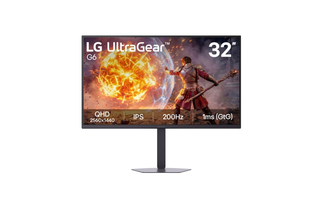 LG צג גיימינג LG UltraGear™ G6, QHD 200Hz בגודל 32 אינץ', צג גיימינג LG LG UltraGear™ G6 QHD,‏ 200Hz,‏ 1ms,‏ HDR ‏400,‏ AMD FreeSync™ Premium בגודל 27 אינץ', מבט מהצד בזווית של ‎-15 מעלות, 32G620B-B, 32G620B-B, thumbnail 2