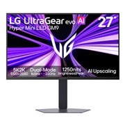 LG מסך גיימינג 27'' LG UltraGear evo GM9 Hyper Mini LED 5K , מבט קדמי על מסך גיימינג UltraGear evo GM9, Hyper Mini LED בגודל 27 אינץ' עם מצב כפול (5K 165Hz או QHD 330Hz) (27GM950B), 27GM950B-B, thumbnail 1