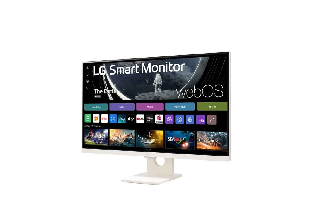 LG מסך חכם LG 27 אינץ' FHD IPS , מסך FHD IPS בגודל 27 אינץ' של LG עם עיצוב דק, לוח בקרה ThinQ ותמיכה ב-Magic Remote, מבט קדמי ב-30 מעלות מימין, 27U511SA-W, 27U511SA-W, thumbnail 2