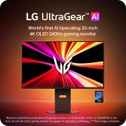 LG מסך הגיימינג LG UltraGear evo GX8 32'',  4K OLED הראשון בעולם עם AI Upscaling, מבט אחורי כשהתאורה פועלת, 32GX870B-B, thumbnail 4