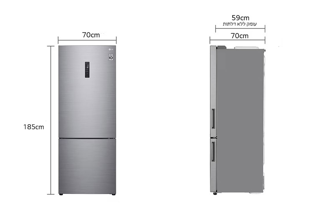 LG מקרר מקפיא תחתון בנפח 462 ליטר , Dimension image, GR-B479BF, thumbnail 2