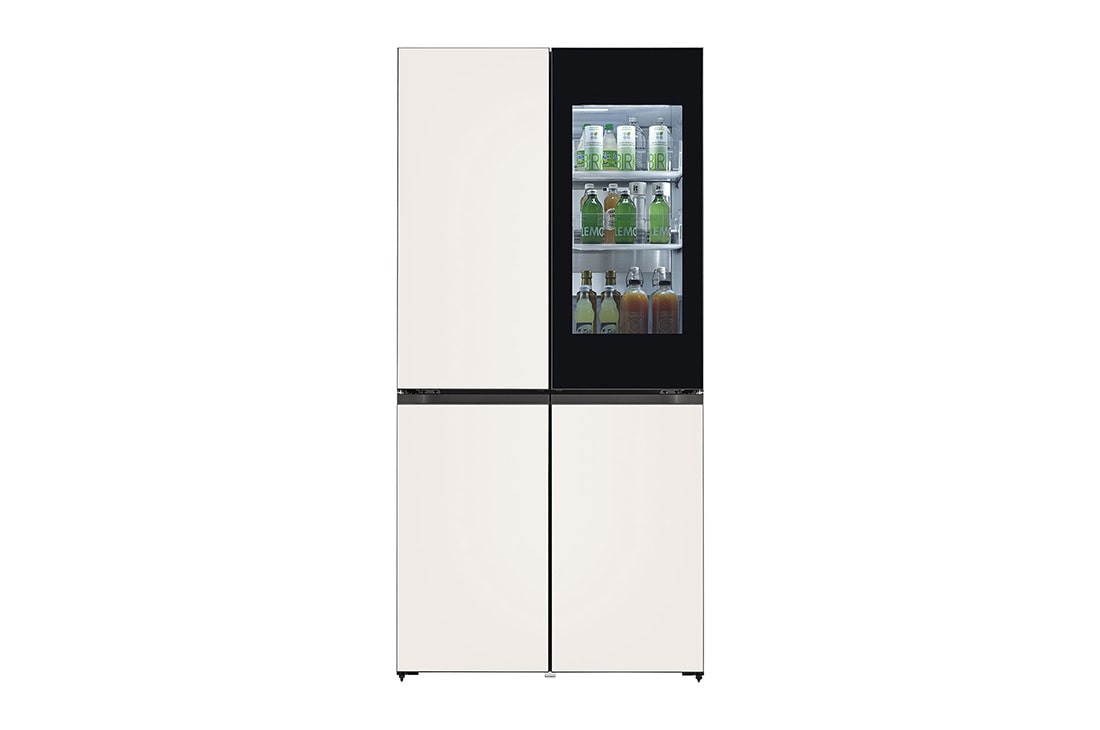 LG מקרר 4 דלתות ™LG InstaView בגימור זכוכית ,632 ל‘, מבט קדמי, GR-729BINS