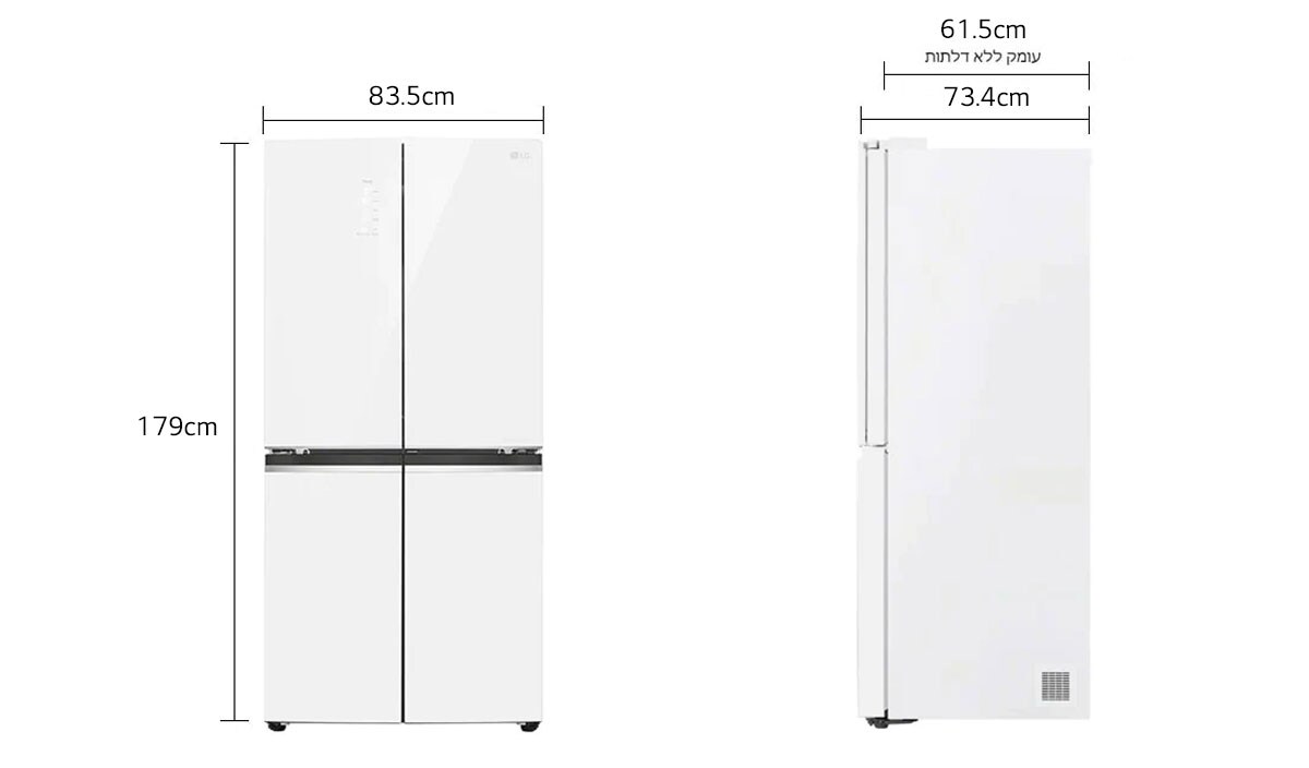 LG מקרר 4 דלתות בנפח 545 ליטר, GR-B608WDID, GR-B608WDID, thumbnail 2
