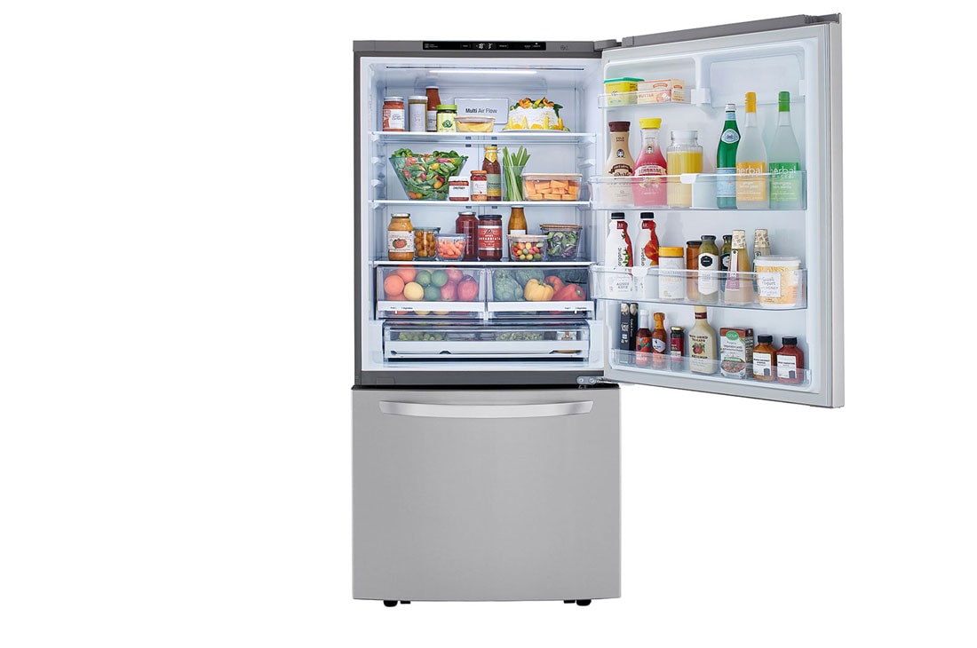 LG מקרר מקפיא תחתון בנפח 720 ליטר, Front top Door open With Food 2, GM-859RSCE, thumbnail 4