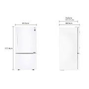 LG מקרר מקפיא תחתון בנפח 720 ליטר, Dimension image, GM-859RWCE, thumbnail 2