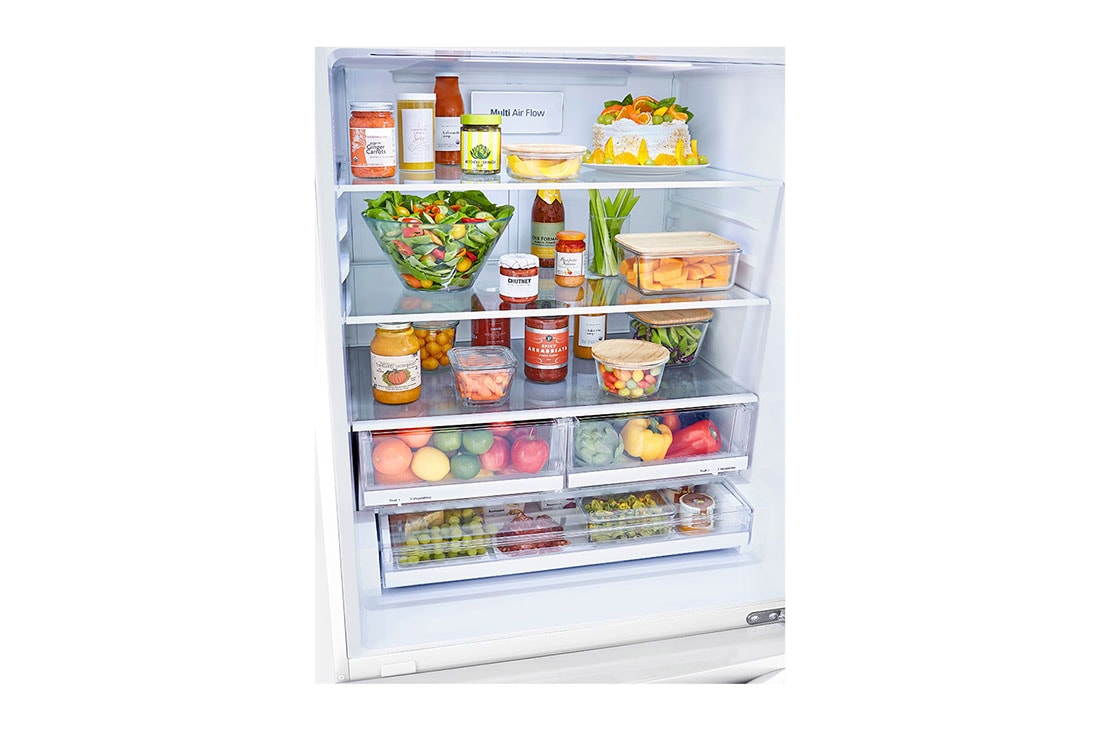 LG מקרר מקפיא תחתון בנפח 720 ליטר, Refrigerator detail With food, GM-859RWCE, thumbnail 6