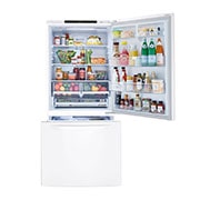 LG מקרר מקפיא תחתון בנפח 720 ליטר, Front image top door open with food, GM-859RWCE, thumbnail 3