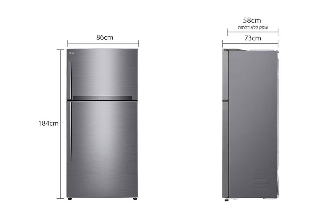 LG מקרר מקפיא עליון בנפח 592 ליטר, LG מקרר מקפיא עליון בנפח 592 ליטר, dimension image, GR-M6981SE, GR-M6981SE, thumbnail 2