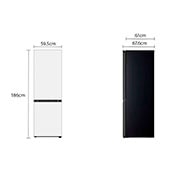 LG מקרר מקפיא תחתון 344 ליטר, זכוכית לבנה, Dimension View, GR-B374WG, thumbnail 2